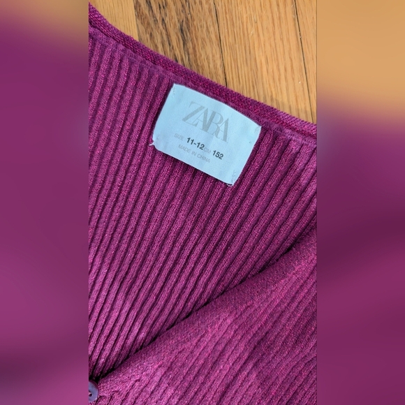 Zara Kids Ribbed Plum Cardigan - Picture 3 of 6